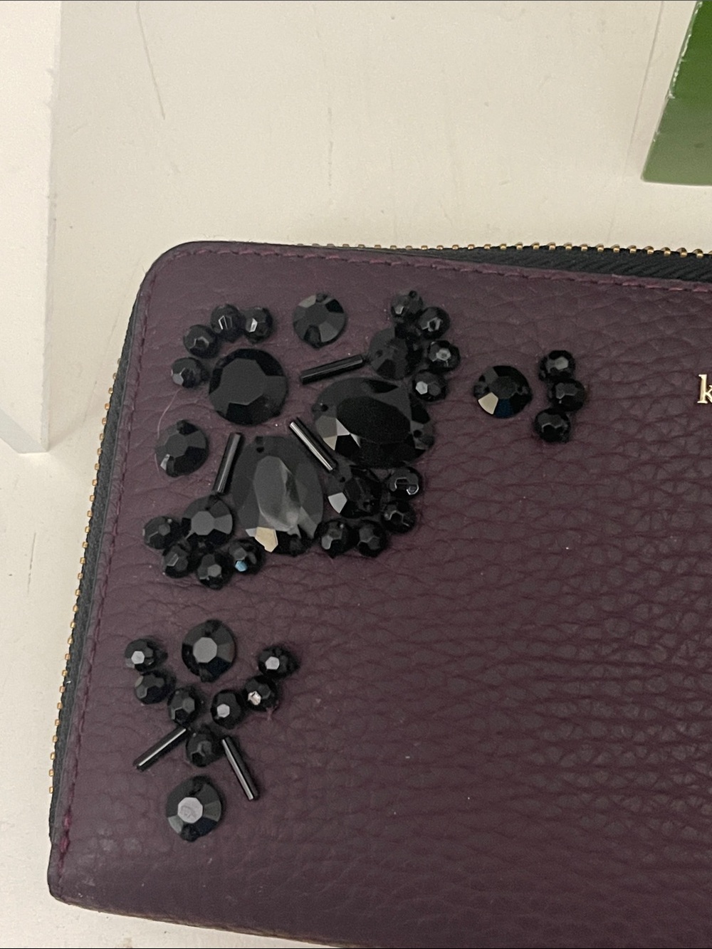 Kate Spade Jeweled Plum Floral Wallet - Picture 5 of 9